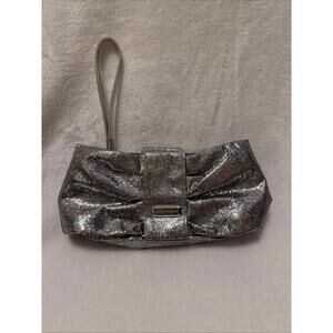 Wrist handbag Victoria Secret Silver Sequin Clutch Evening Bag